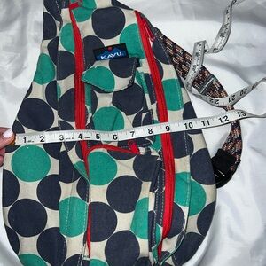 KAVU Green and Black Polka Dot Sling Bag